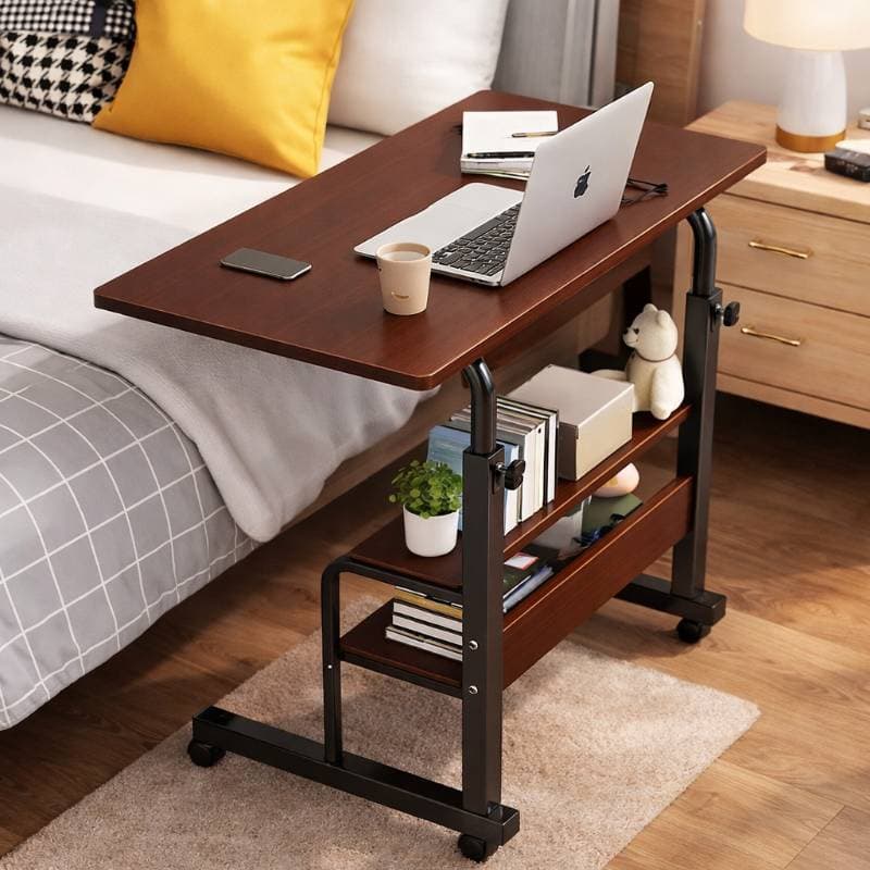 double layer adjustable table ( Deep brown)