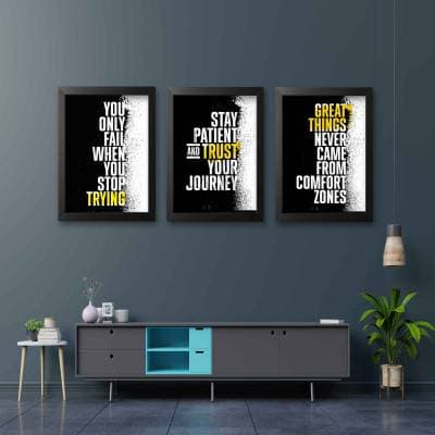 Set of 3 motivational Quotes wall Frames