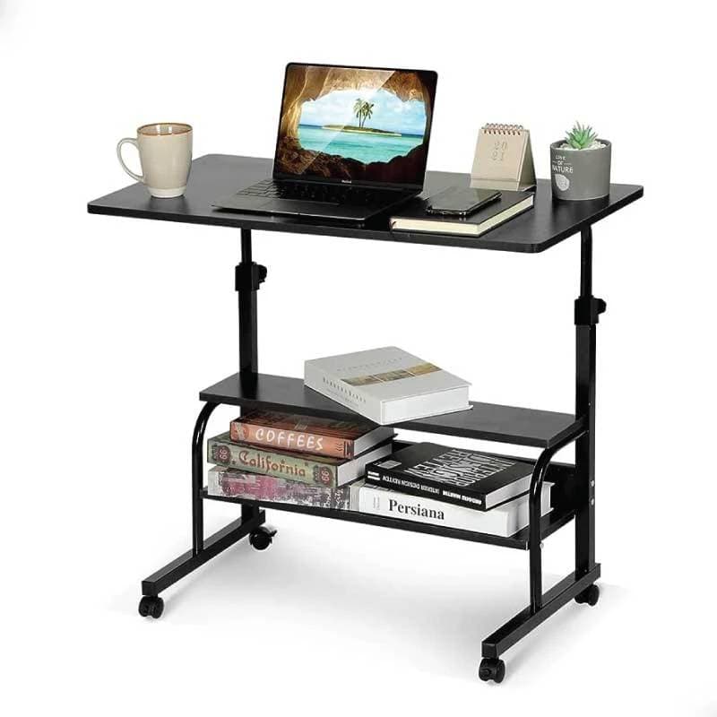 double layer adjustable table ( black ) thumbnail 3