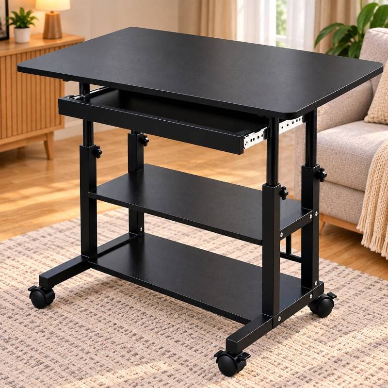 Premium  Multipurpose Laptop & Reading Table with drawer (black ) thumbnail 2