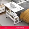 double layer adjustable table (white )