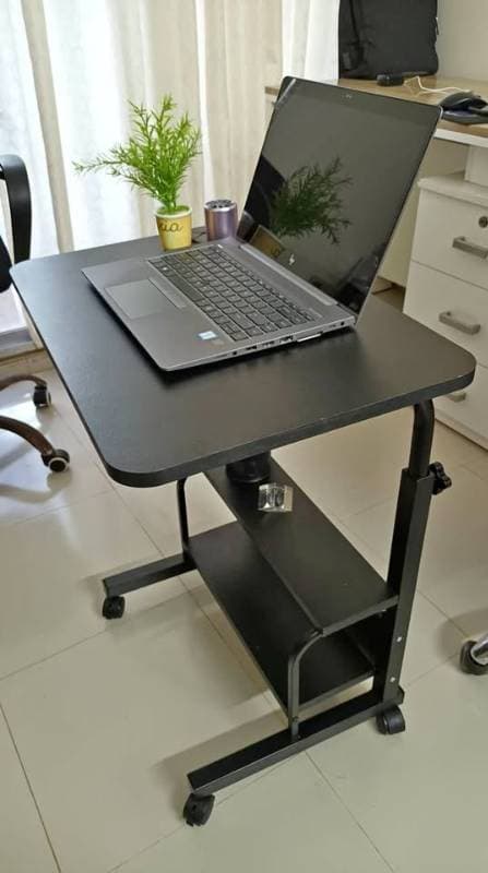 double layer adjustable table ( black ) thumbnail 4