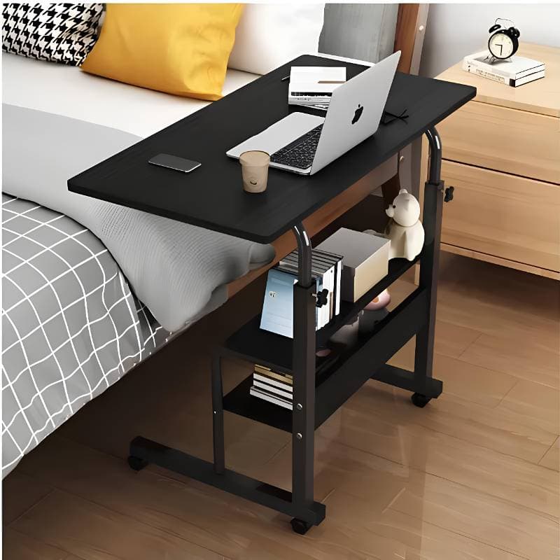 double layer adjustable table (black )