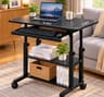Premium Adjustable Computer Table with Drawer (black )