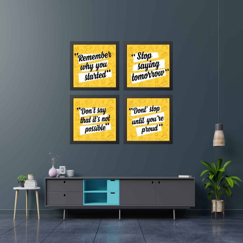 Set of 4 motivational Quotes wall Frames