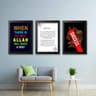 Set of 3  motivational Quotes wall Frames