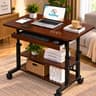 Premium Adjustable Computer Table with Drawer (brown )