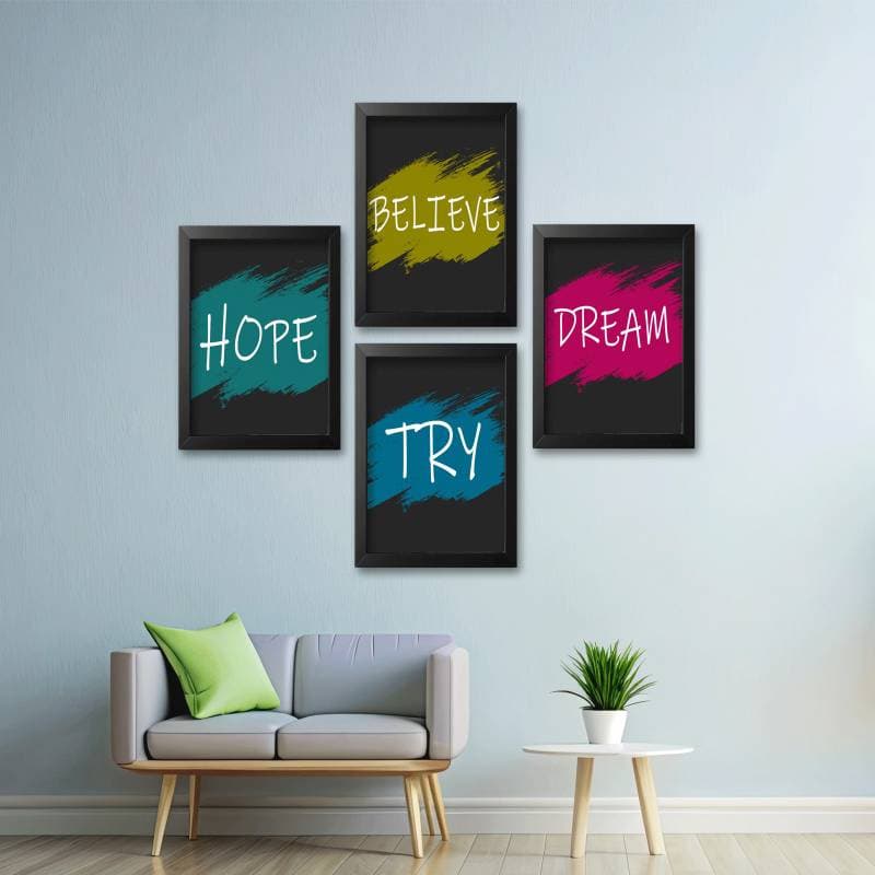 Set of 4 motivational Quotes wall Frames thumbnail 1