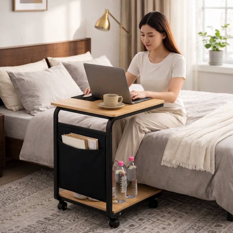 Moveable Side Table wooden  thumbnail 2
