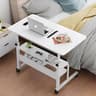 double layer adjustable table ( white  )