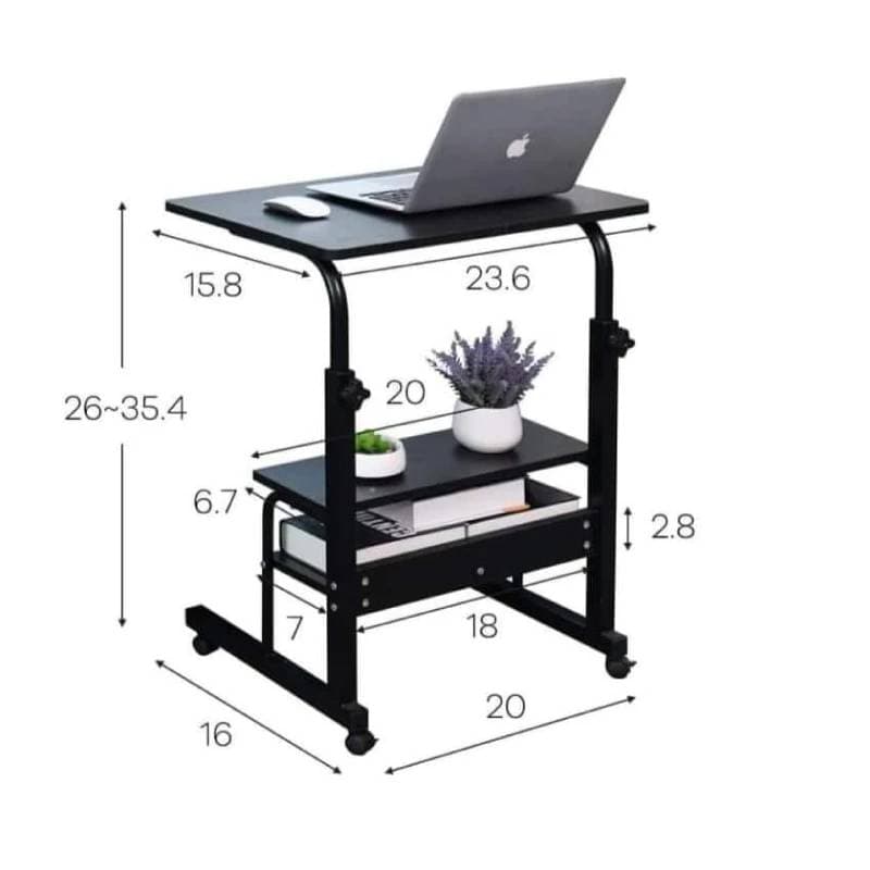 double layer adjustable table ( black ) thumbnail 2
