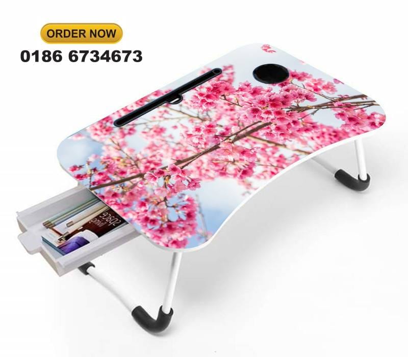 3D ল্যাপটপ টেবিল ডয়ার সহ (FLOWER 1)----