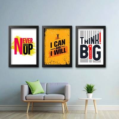 Set of 3 motivational Quotes wall Frames