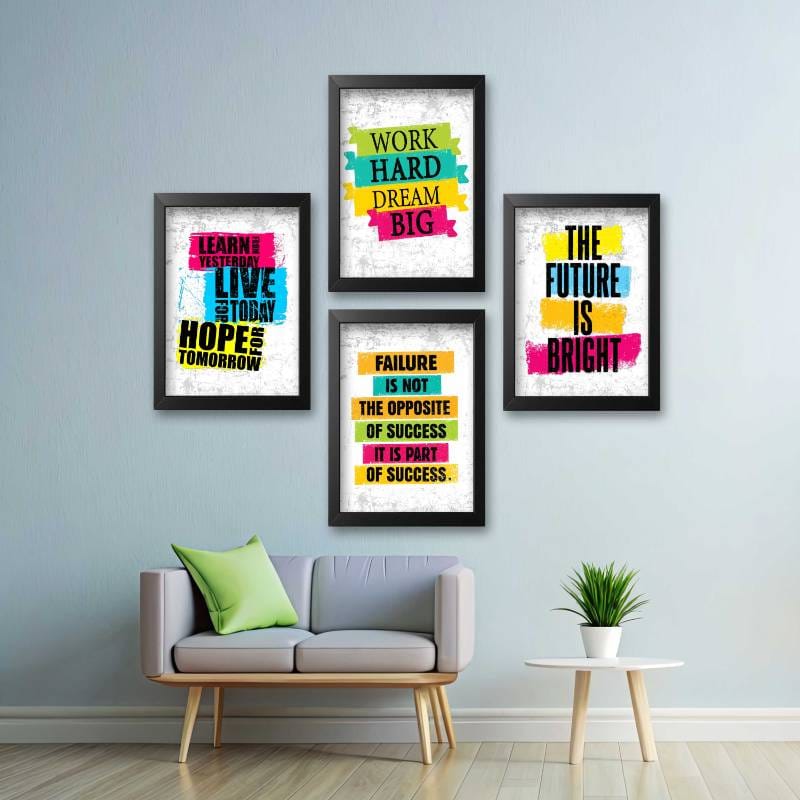 Set of 4 motivational Quotes wall Frames