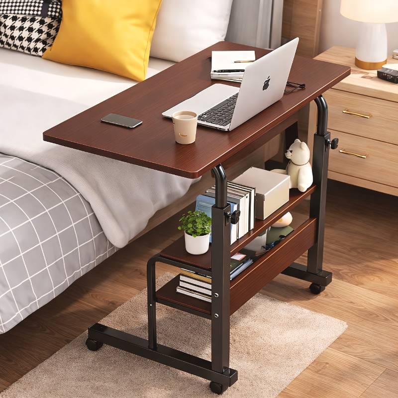 double layer adjustable table ( Deep brown)
